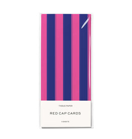 Red Cap Cards Blue and Pink Stripes Tissue Paper