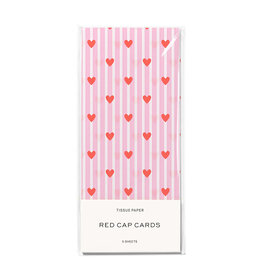 Red Cap Cards Red and Pink Hearts Tissue Paper