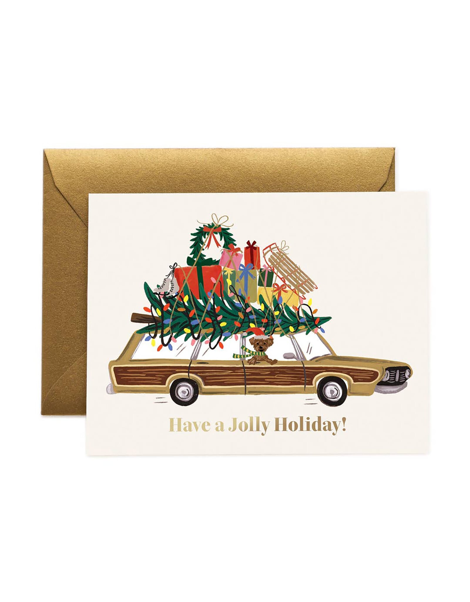 Rifle Paper Co. Jolly Holiday Wagon A2 Christmas Card
