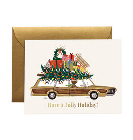Rifle Paper Co. Jolly Holiday Wagon A2 Christmas Card
