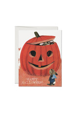 Red Cap Cards Pumpkin Halloween A2 Greeting Card