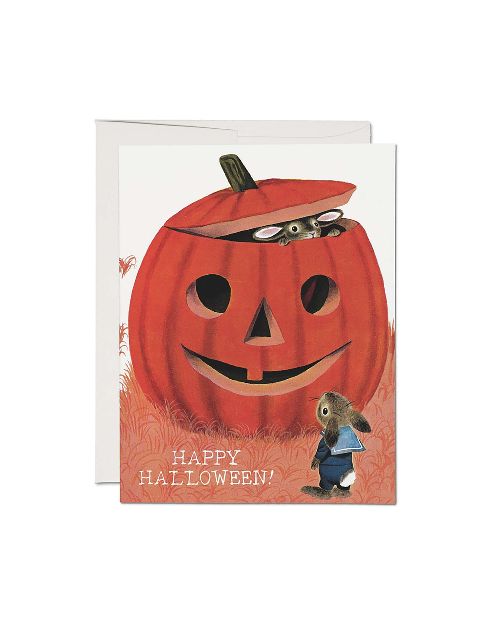 Red Cap Cards Pumpkin Halloween A2 Greeting Card