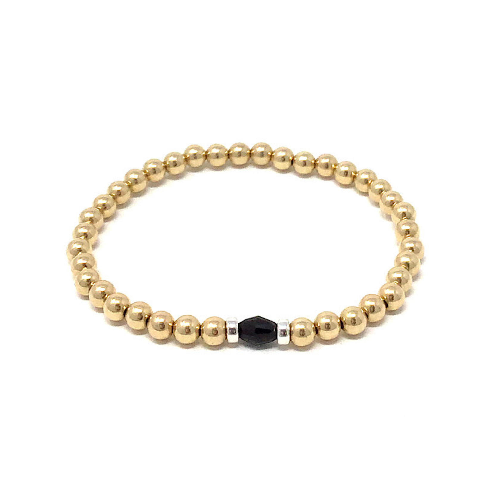 Beblue beblue Gold Bracelet w. Black Bead