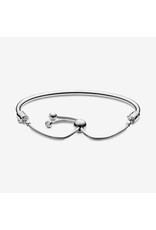 Pandora Pandora Bangle in sterling silver with 2 lush-Set Clear cubic Zirconia And Sliding Clasp