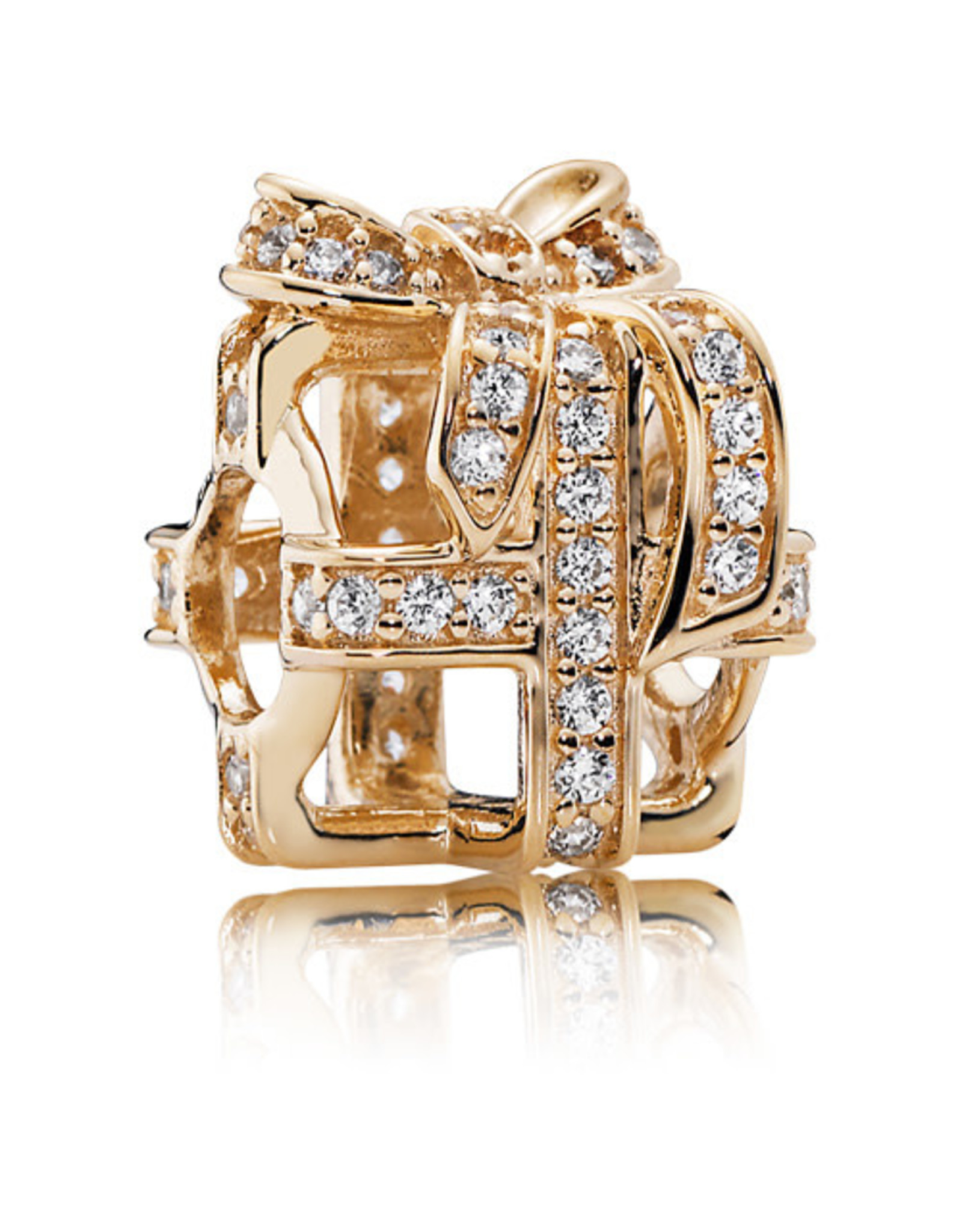 Pandora Charm 14k Gold All Wred Up Clear Cz Au Bout Du Monde Pandora Charm 14k Gold All Wred Up