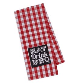 Design Imports Kitchen Towel Eat Drink BBQ