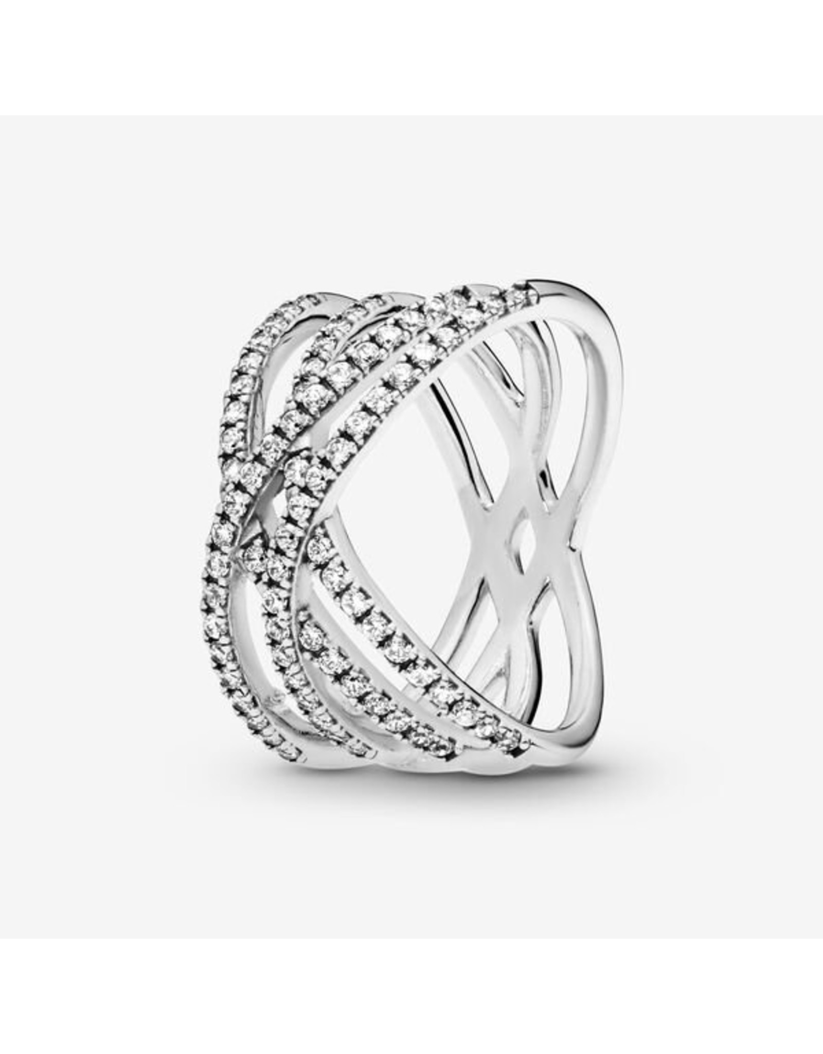 Pandora Pandora Ring, Entwined Lines Ring, Clear CZ