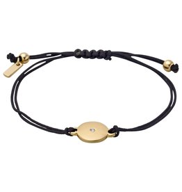 Pilgrim Friendship Bracelet, Gold Plated, Black