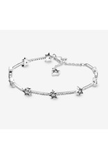 Pandora Pandora Bracelet,598498C01, Celestial Stars, Sterling Silver,Clear CZ
