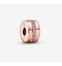 Pandora Pandora Clip( 781972C01) With Synthetic Pink Sapphire, Rose Gold