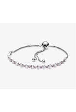 Pandora Pandora Sliding Bracelet,598517C02, Pink and Clear Sparkle