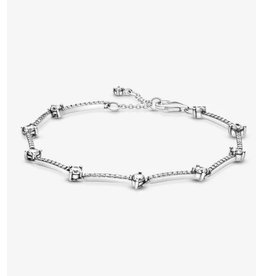 Pandora Pandora Bracelet, 599217C02,Sparkling Pave Bars,Sterling Silver, Clear CZ
