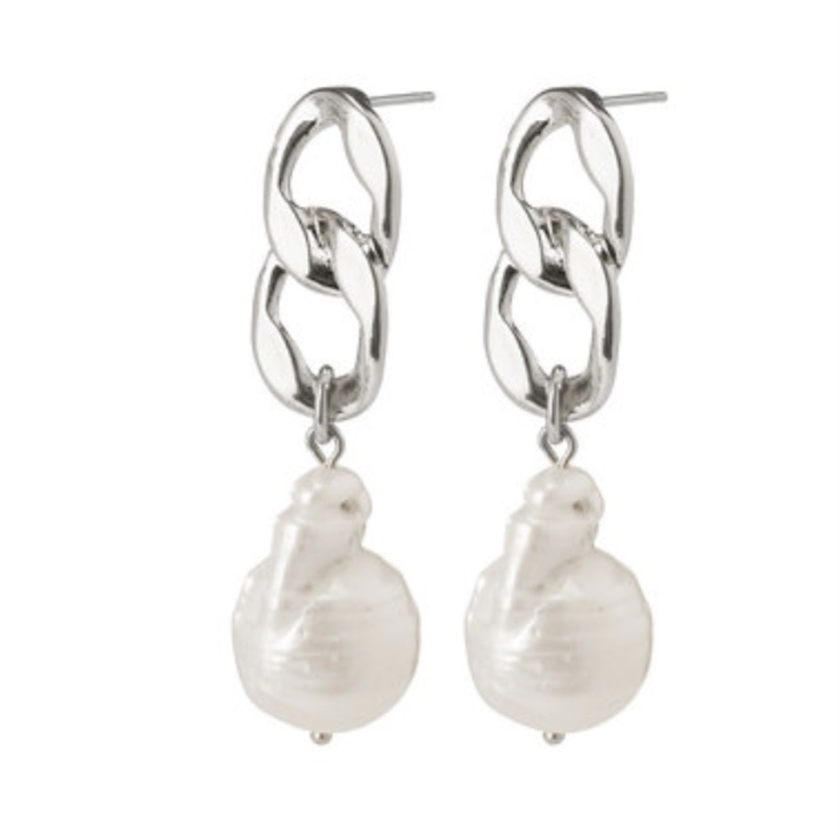 Pilgrim Earrings Gracefulness, Silver Plated White