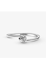 Pandora Ring,199267C02, Tilted Heart Solitaire, Clear CZ - Au Bout Du Monde