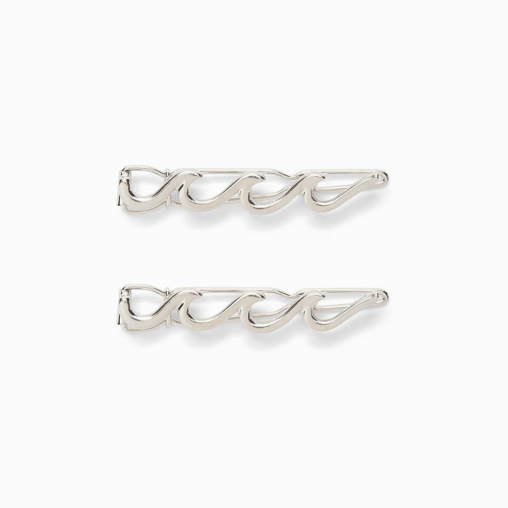 Pura Vida Wave Hair Barette, Silver