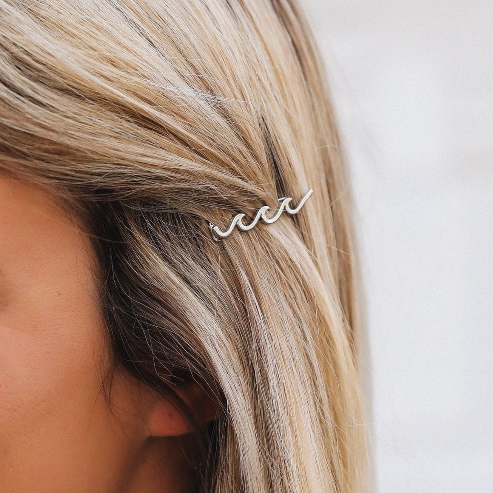 Pura Vida Wave Hair Barette, Silver(vente finale)