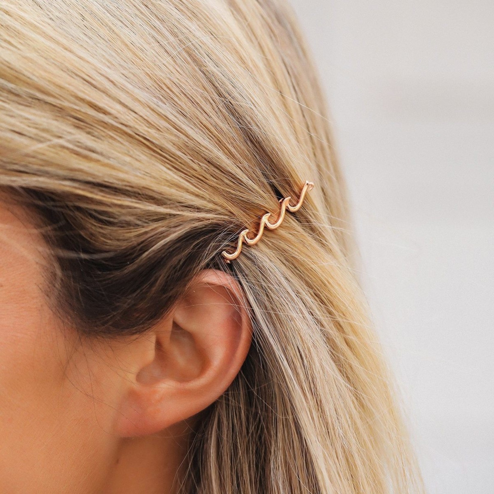 Pura Vida Wave Hair Barette, Rose Gold(vente finale)