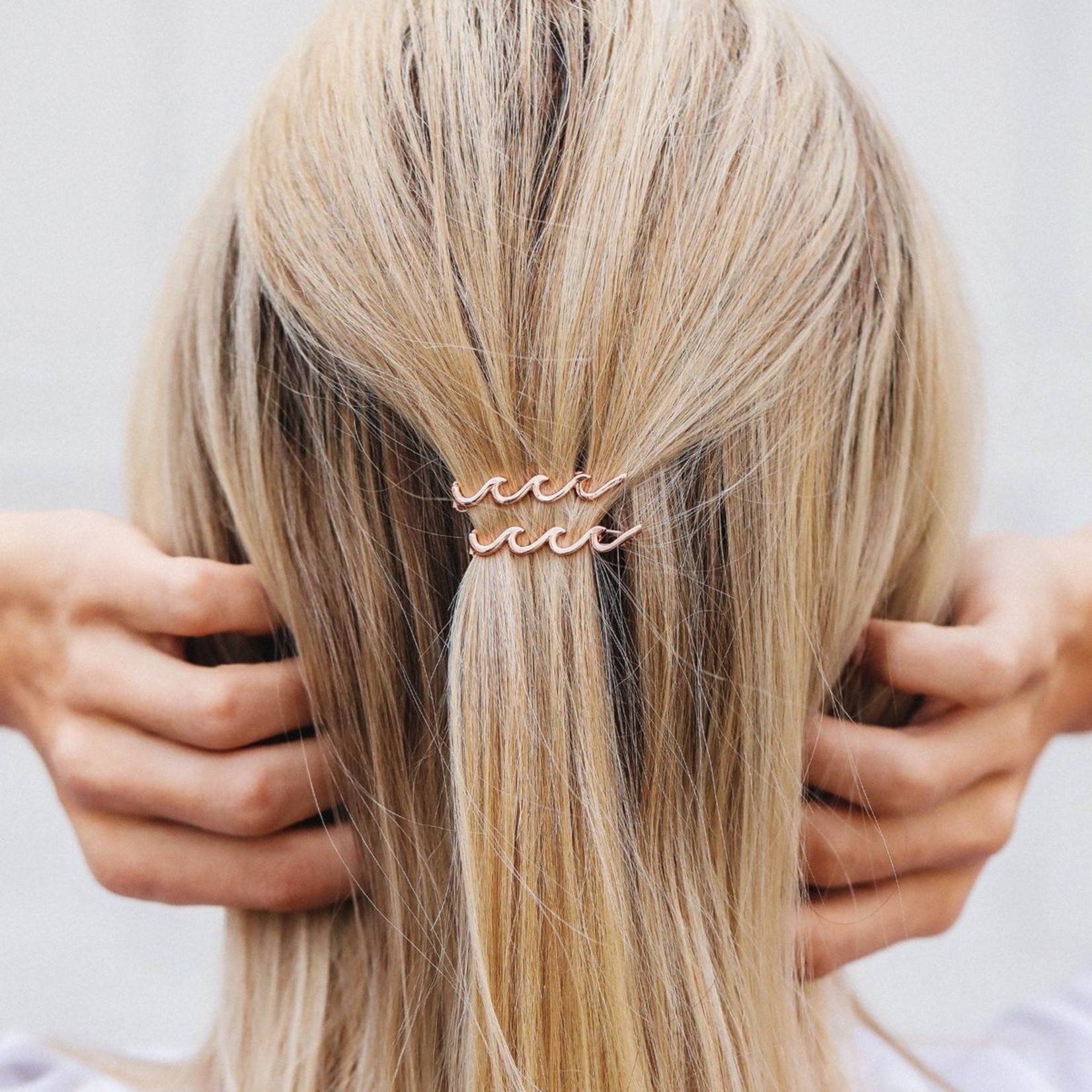 Pura Vida Wave Hair Barette, Rose Gold