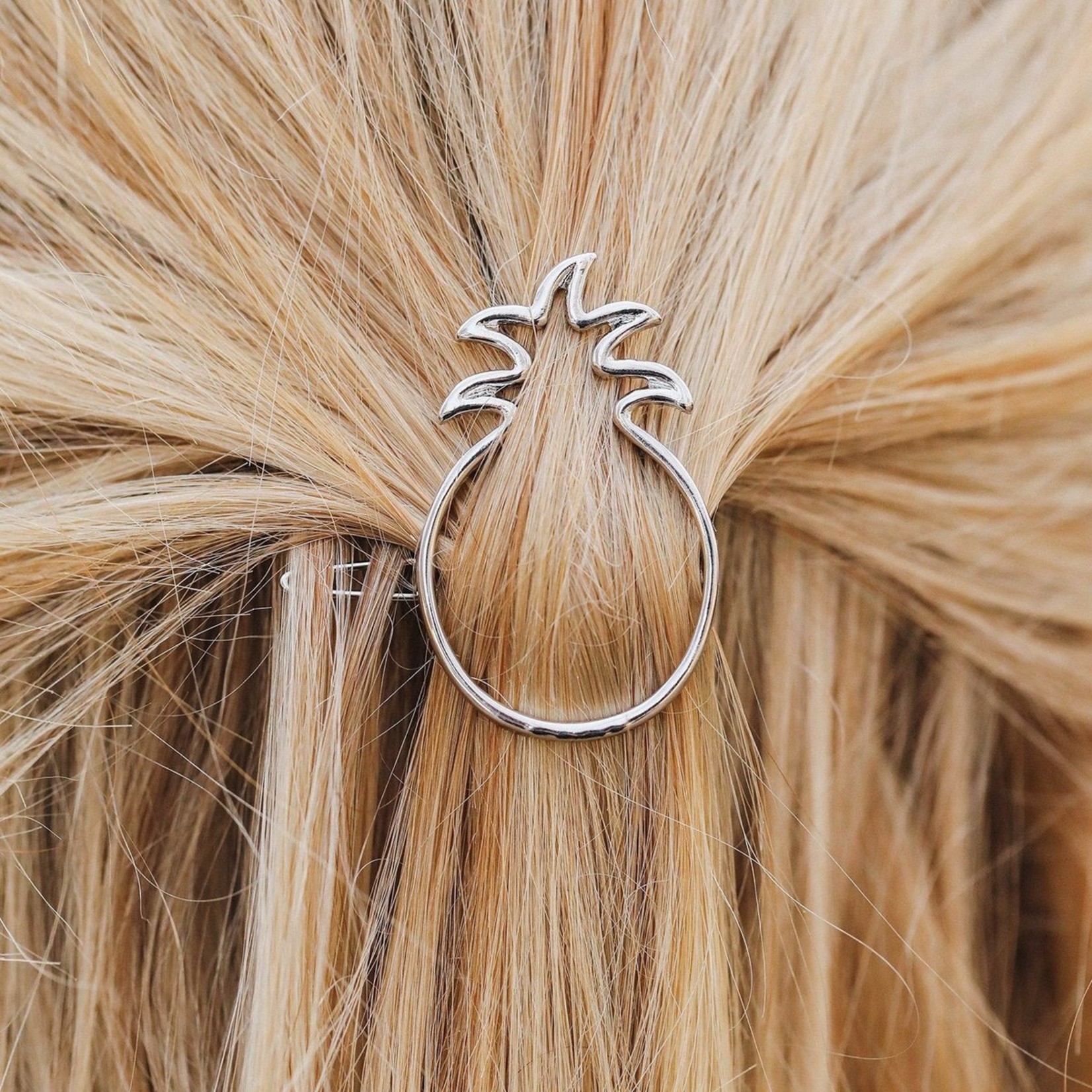 Pura Vida Pineapple Hair Barette, Silver(vente finale)