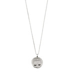 Pilgrim Necklace Libra Zodiac Sign, Crystal, Silver