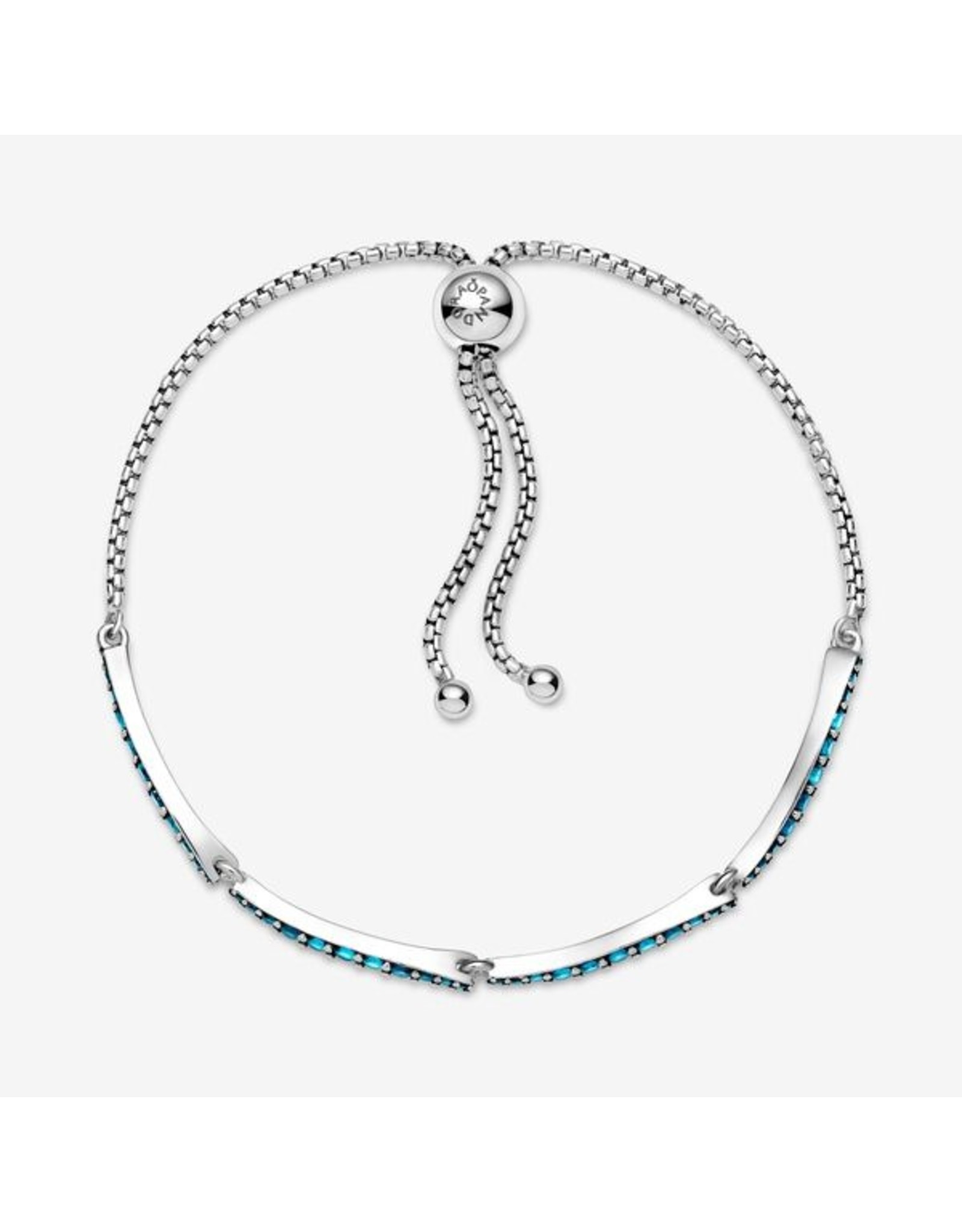Pandora Pandora Bracelet Wavy Slider, 599436C01, Blue Crystal