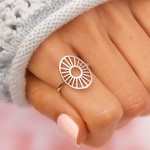 Pura Vida Sunburst Ring, Silver