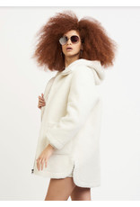 Dex Hooded Fleece Coat, Ecru