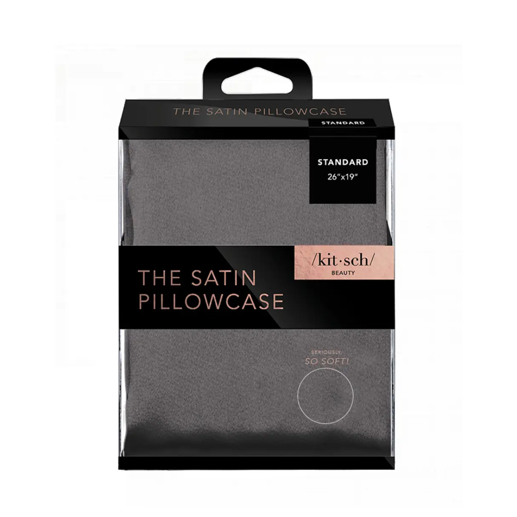 Kitsch Taie d'oreiller en satin-Charcoal