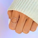 Pura Vida Pura Vida Ring, Pave Open Circle, Rose Gold