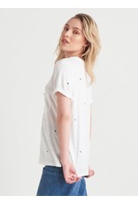 Dex T-Shirt Brodé Étoiles, Blanc