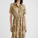 Desigual, Robe Tencel Fleur Camouflage, Khaki