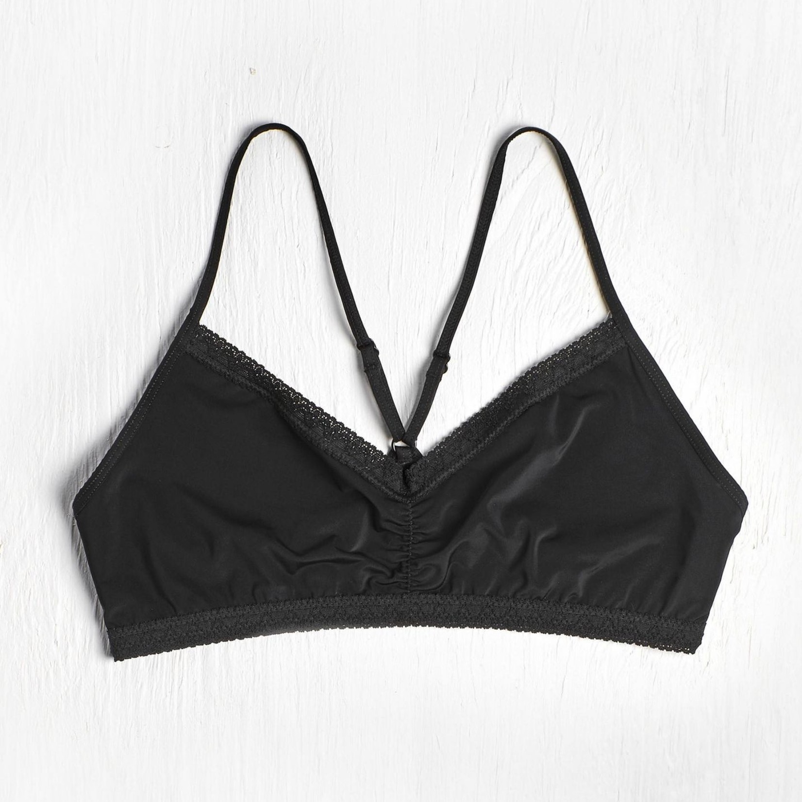 Blush The micro - bralette à bordure de dentelle Noir