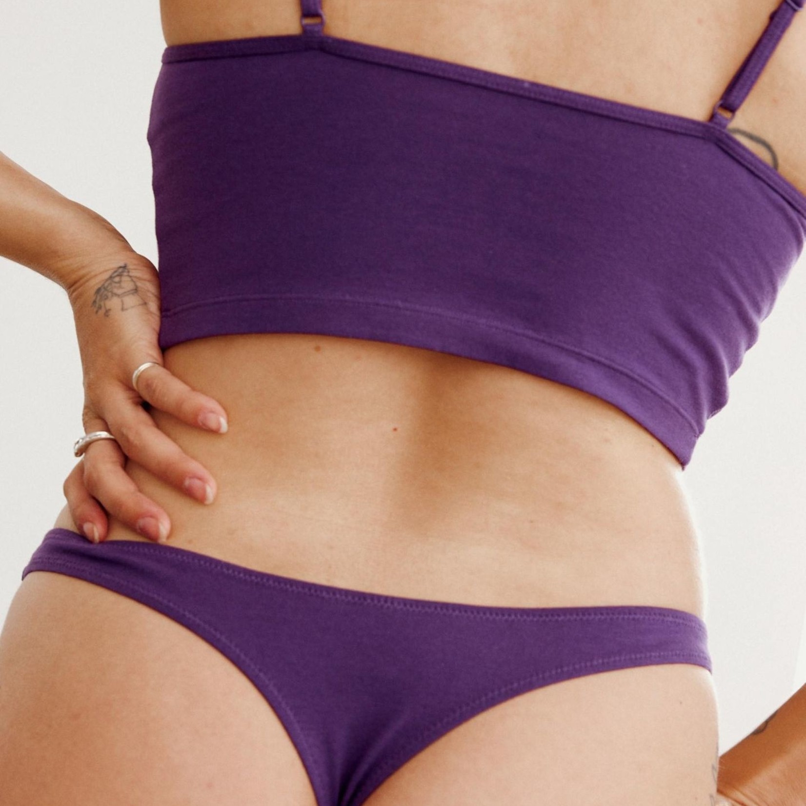 Blush The cotton Tanga taille basse - Aubergine