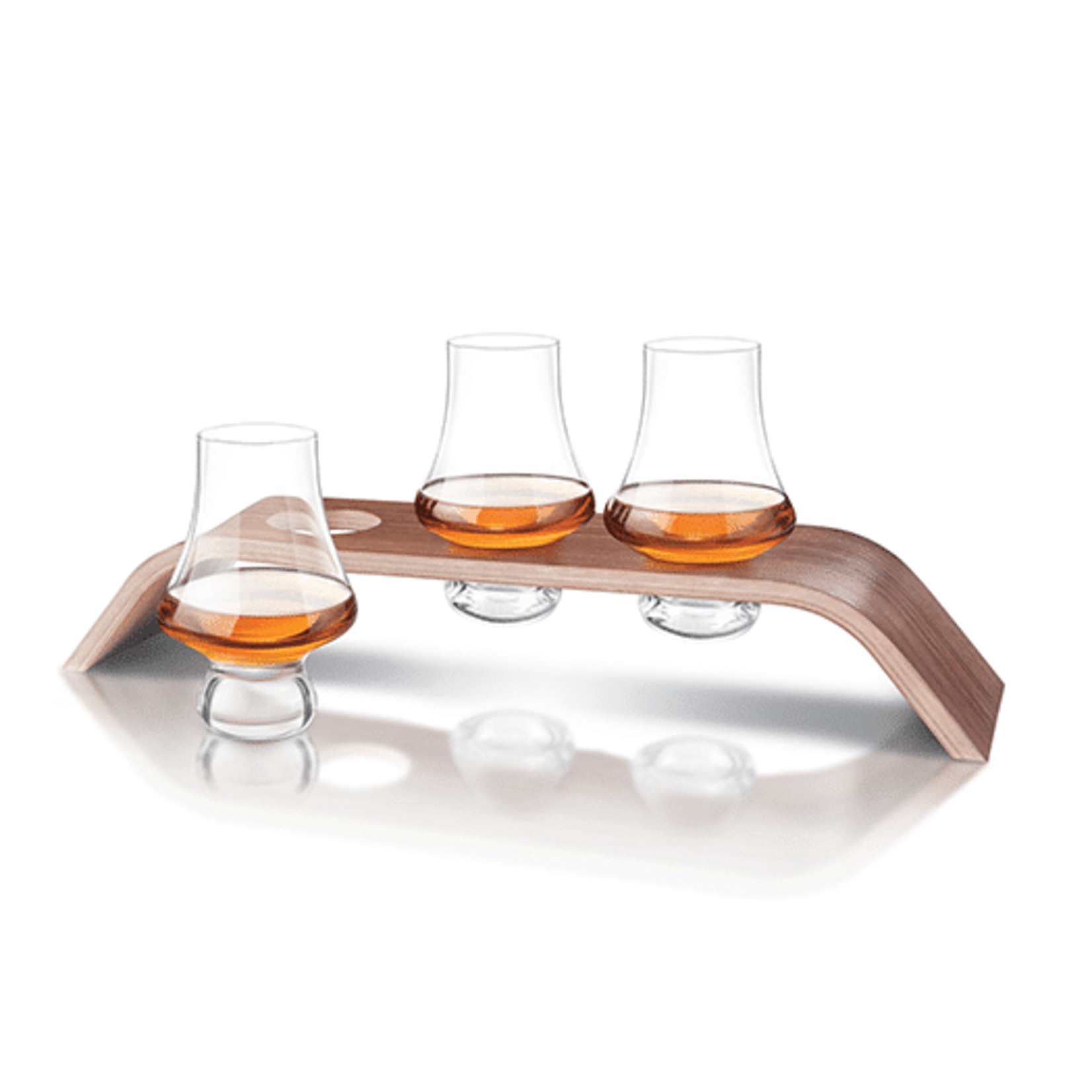 Whiskey Flight Set & Wood Holder-3pc