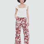 Dex Pantalon pull on jambe large à imprimé floral-Sienna