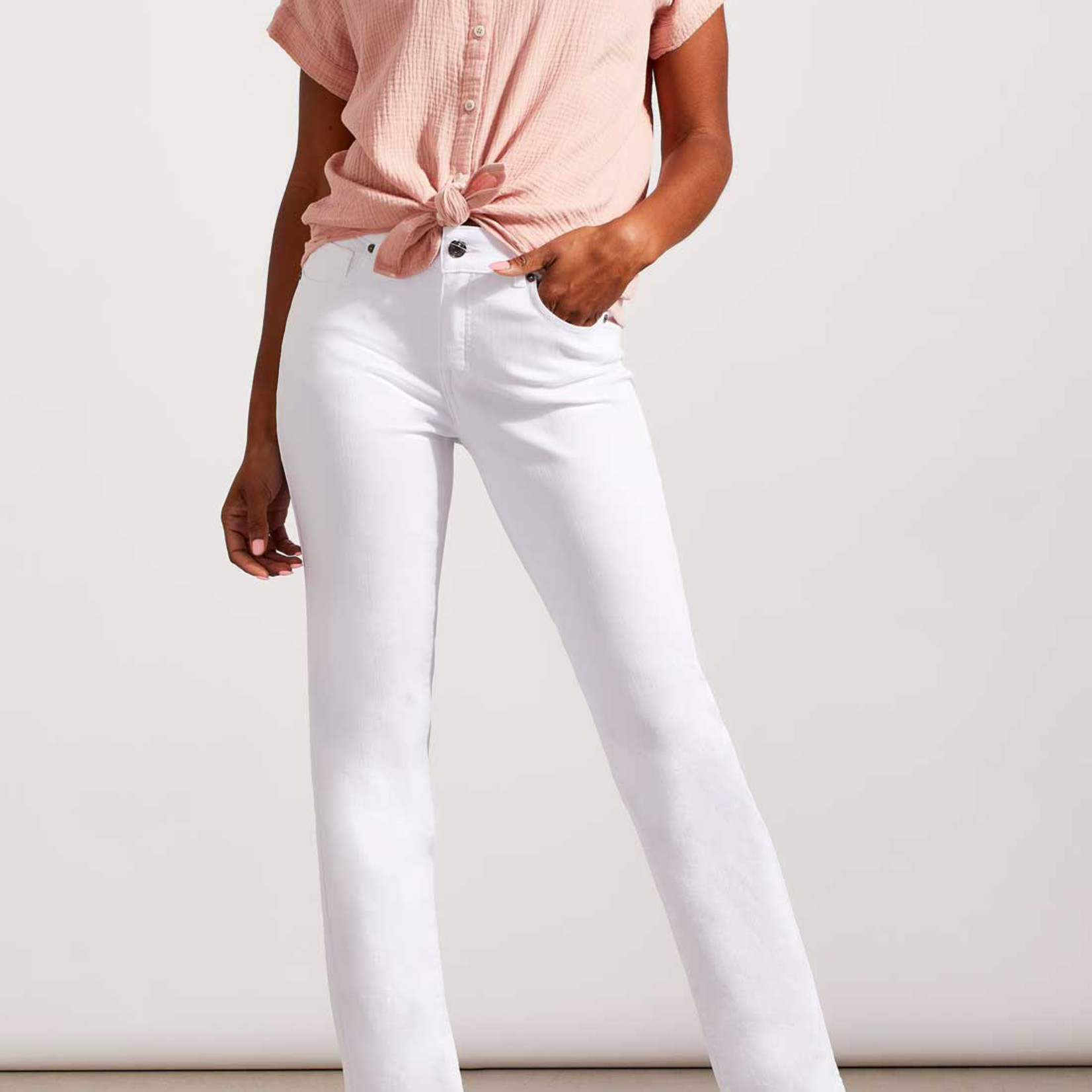 Eco-Friendly Jeans curvy Sophia jambe droite-Blanc