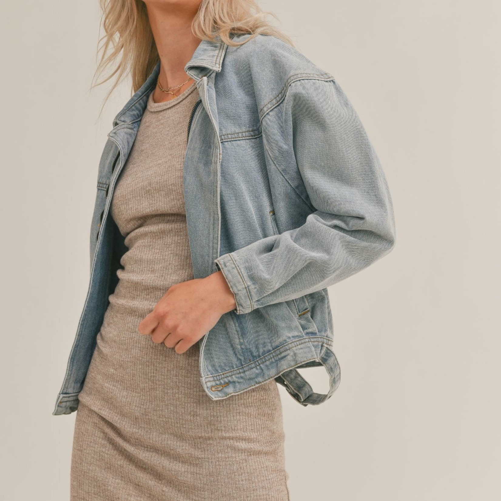 Sage The Label Jacket en Denim- Délaver