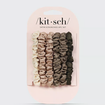 Kitsch Petit scrunchies en satin 6pc-Eucalyptus
