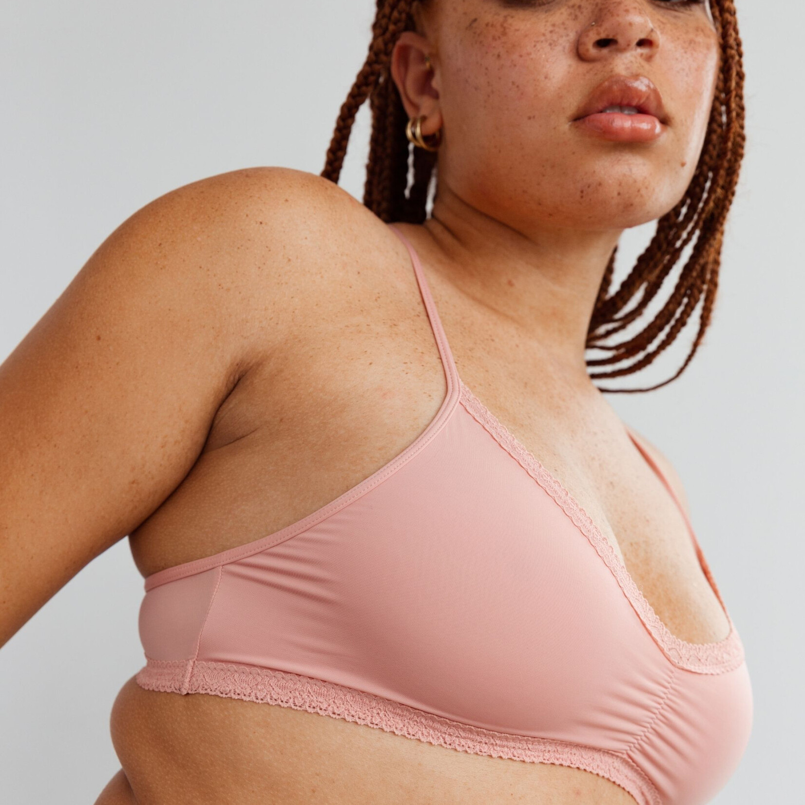 Blush The micro Bralette à bordure de dentelle - Desert Rose