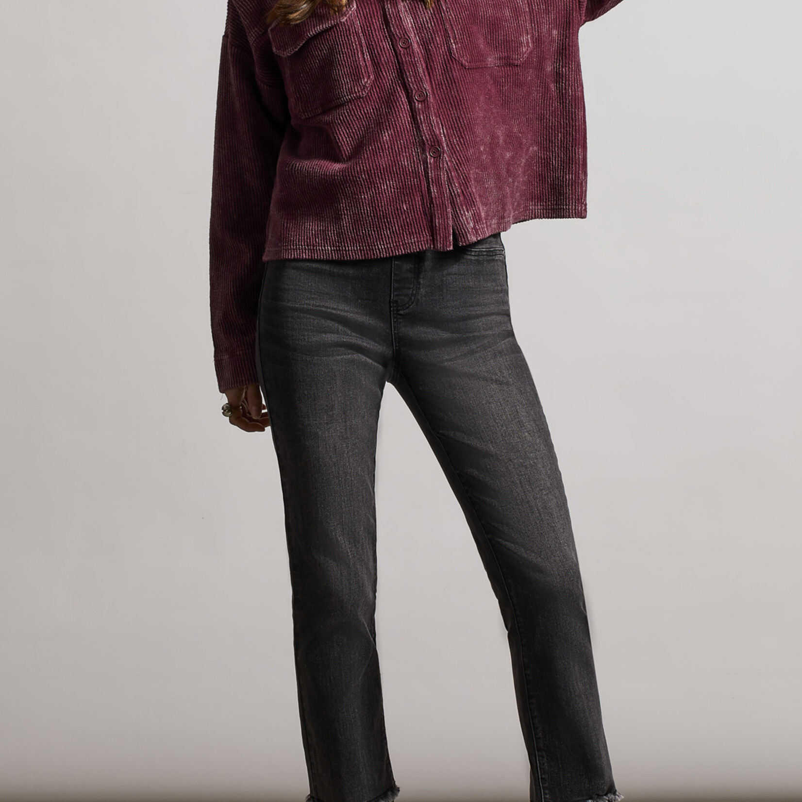 Shacket Relaxed Fit-Redwine