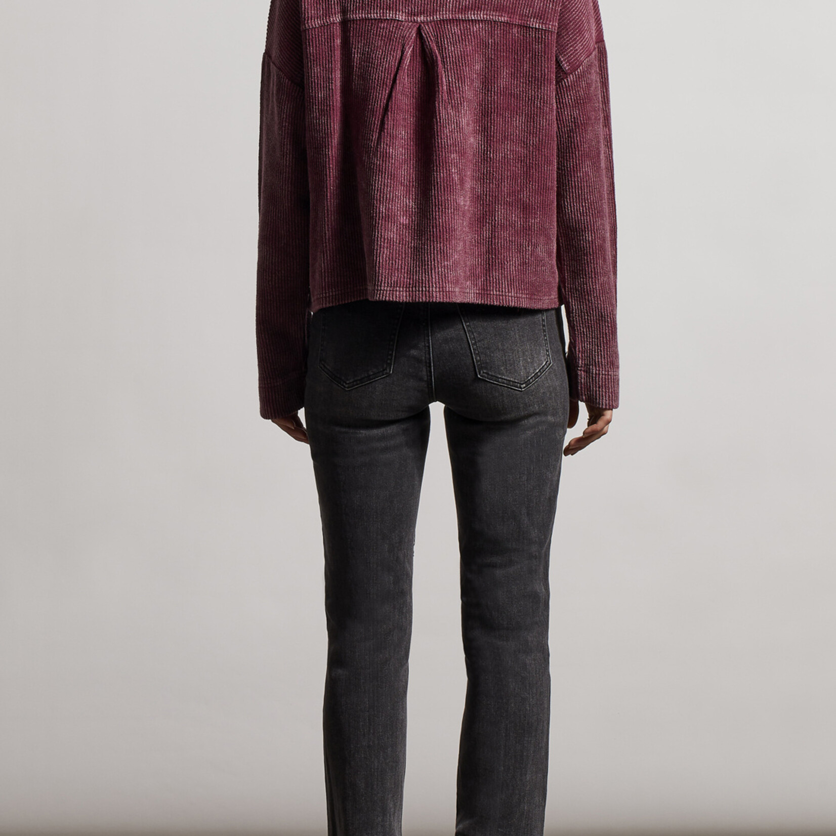 Shacket Relaxed Fit-Redwine