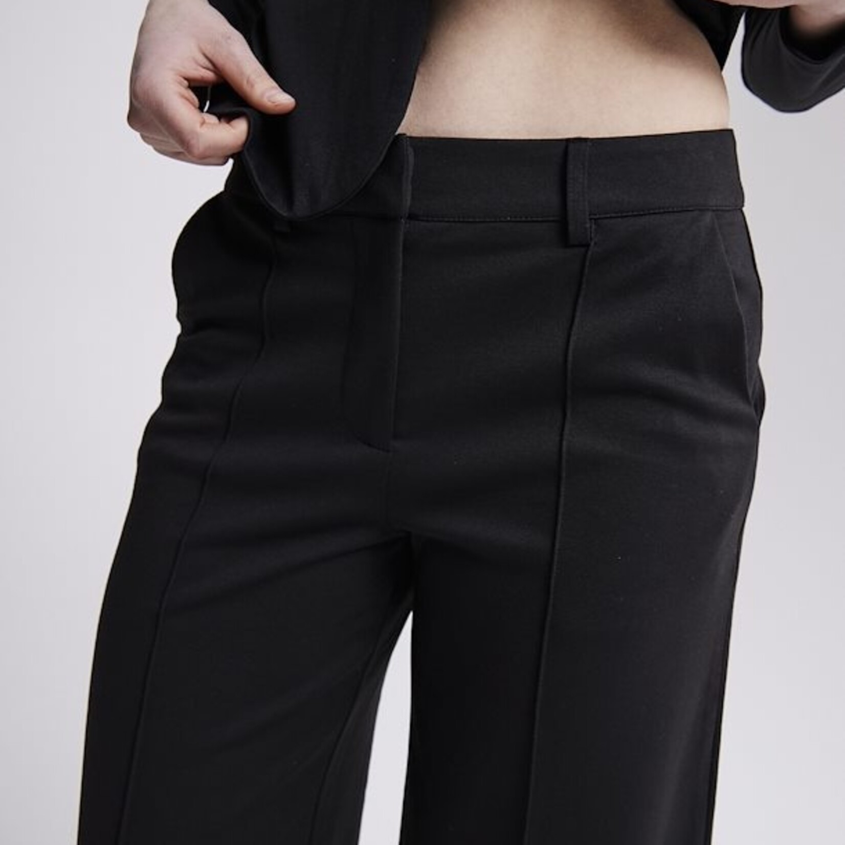 Ichi Pantalon Kate Jambe Large - Noir