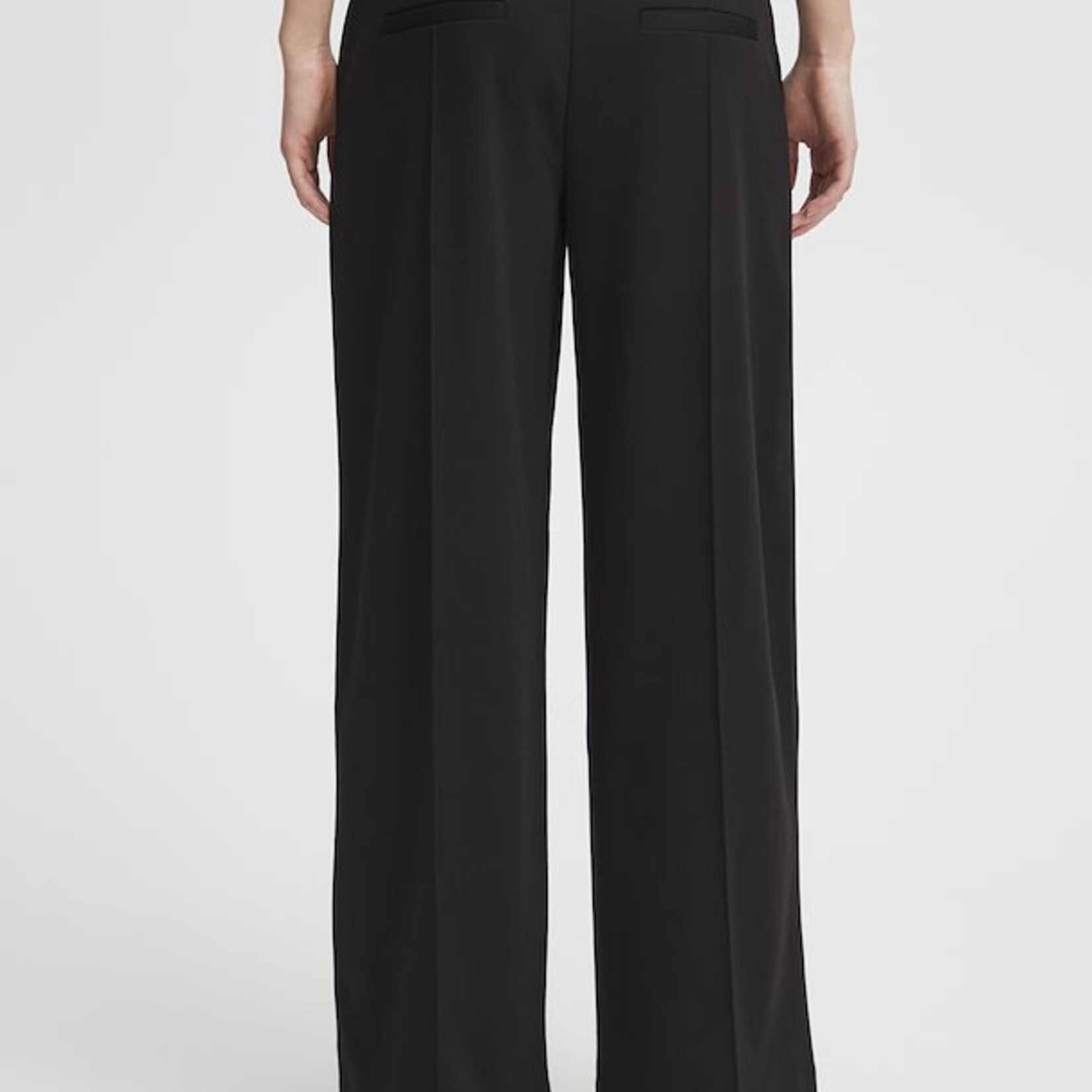 Ichi Pantalon Kate Jambe Large - Noir