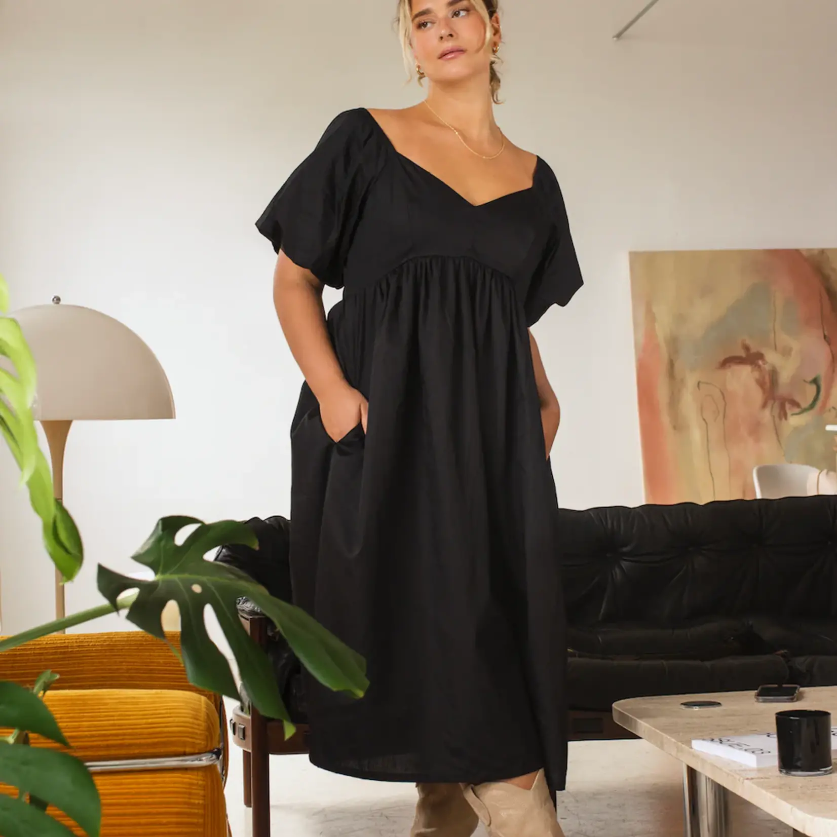 Daily Story Robe Flore-Noir