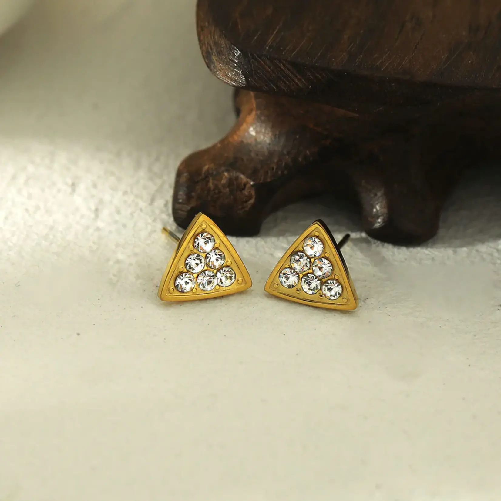 Hackney Nine RILEY-Boucles d'oreilles stud triangle Gold