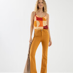 Lez a Lez Jeans Taille Haute Flare-Orange Brulé