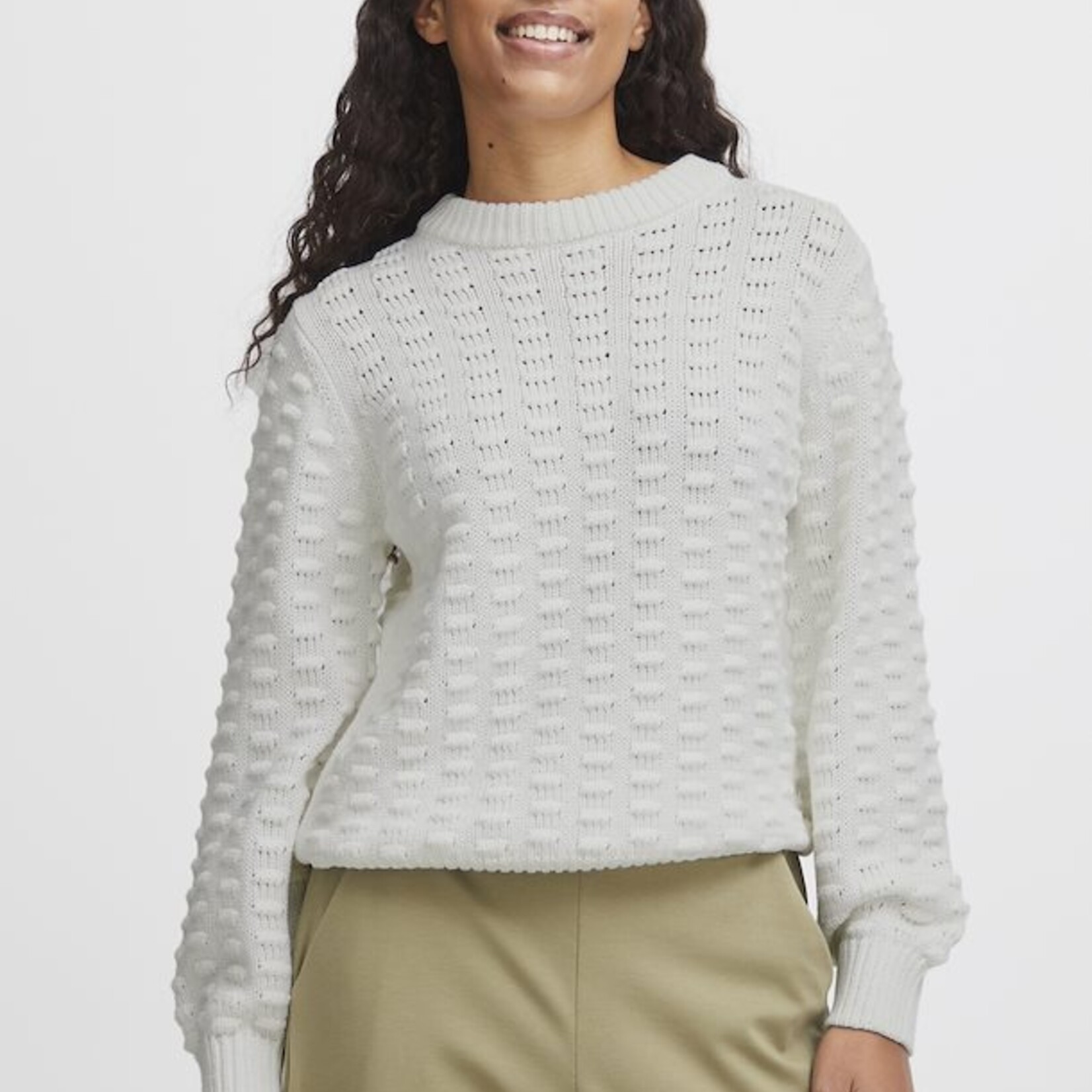 b.young Chandail Oma Mock Neck-Off White