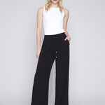 Charlie B Pantalon Pull On en Crepe à Jambe Large-Noir