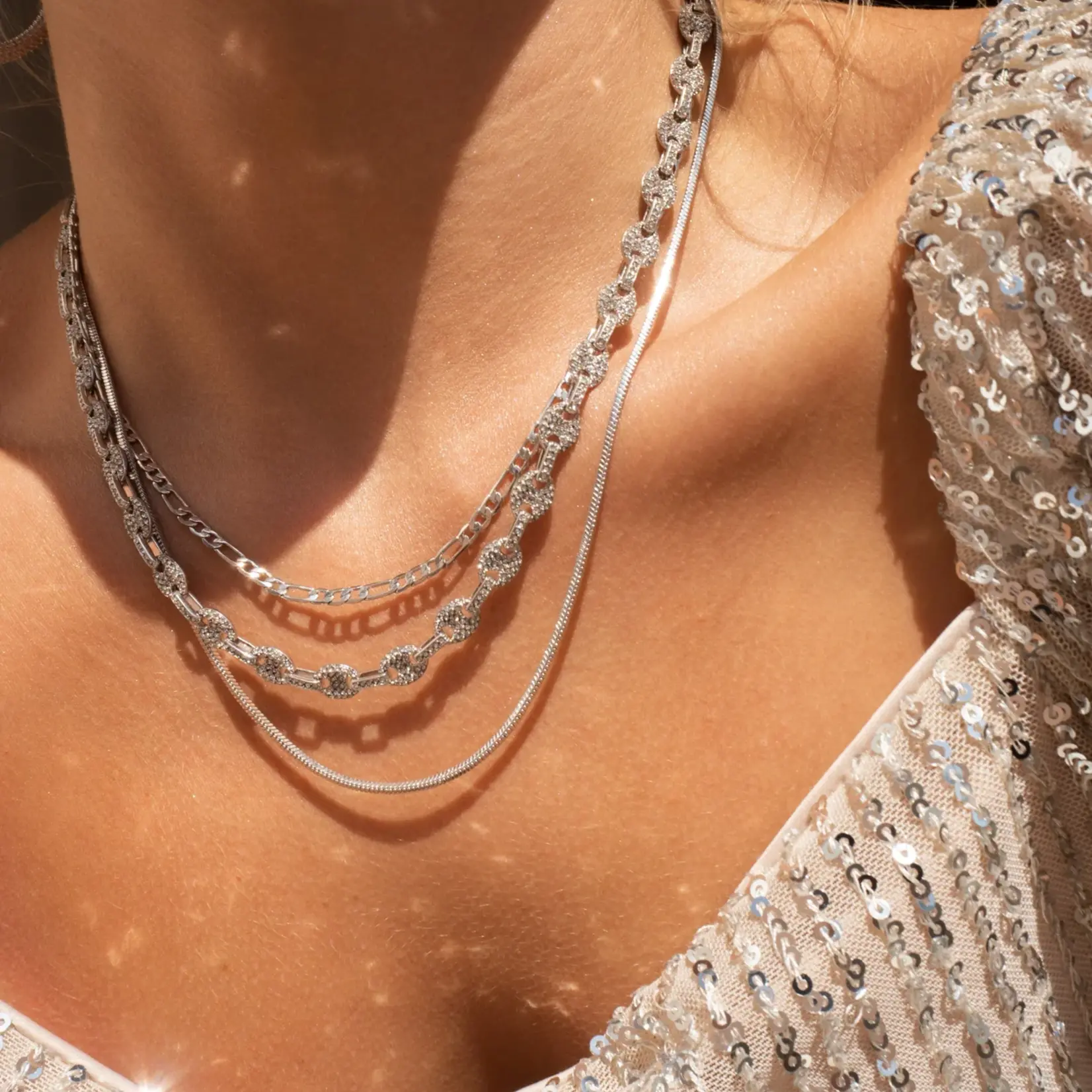 LUVAJ Collier Double Cecilia-Argent
