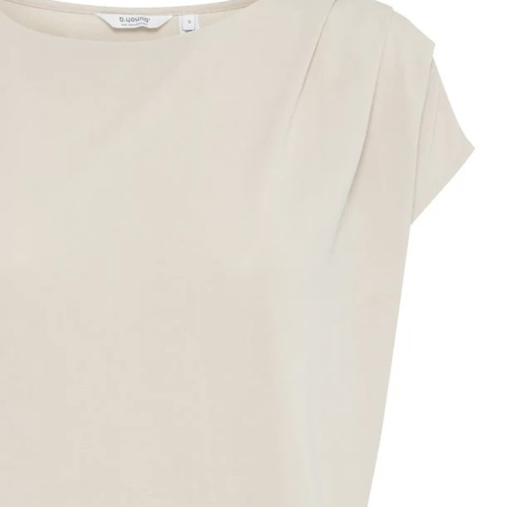 b.young T-Shirt Pleat-Cement